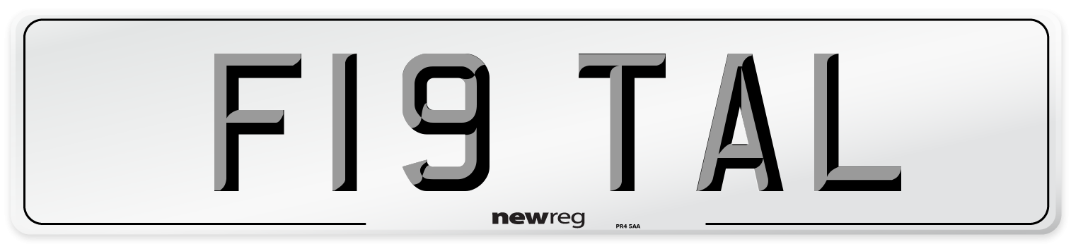 F19 TAL Number Plate from New Reg